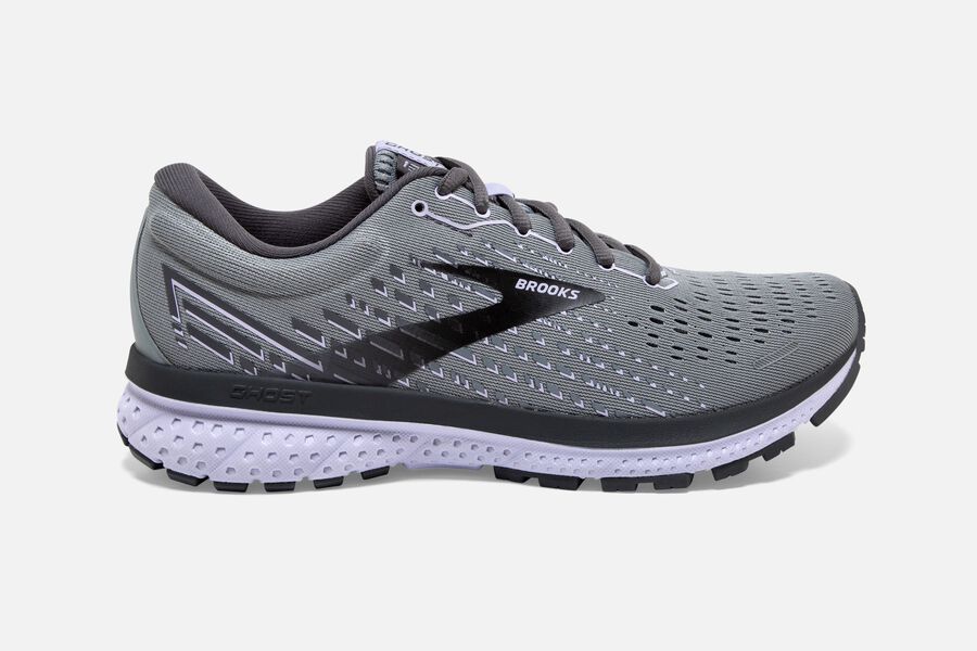 Brooks Damen Ghost 13 Laufschuhe Grau/Schwarz/Lila Sale 084-086714